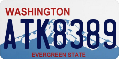 WA license plate ATK8389