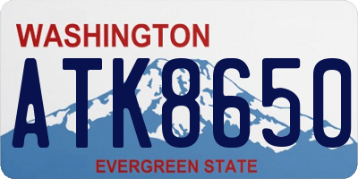 WA license plate ATK8650