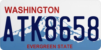 WA license plate ATK8658