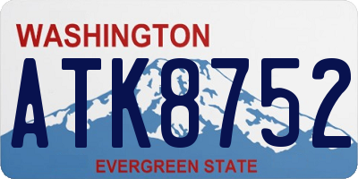 WA license plate ATK8752