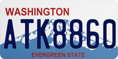 WA license plate ATK8860