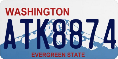 WA license plate ATK8874