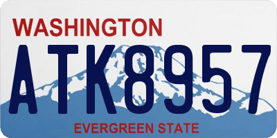 WA license plate ATK8957