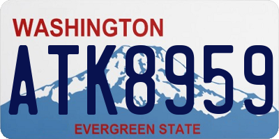 WA license plate ATK8959