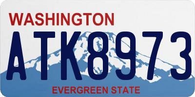 WA license plate ATK8973