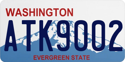WA license plate ATK9002