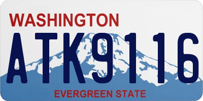 WA license plate ATK9116