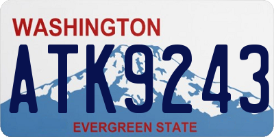 WA license plate ATK9243