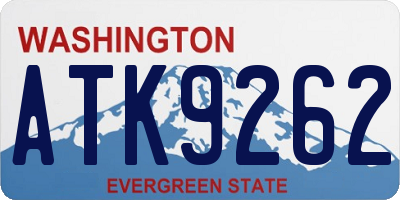 WA license plate ATK9262