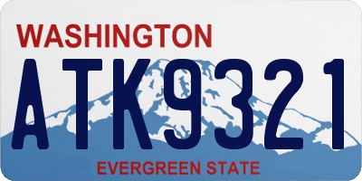 WA license plate ATK9321