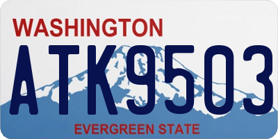WA license plate ATK9503