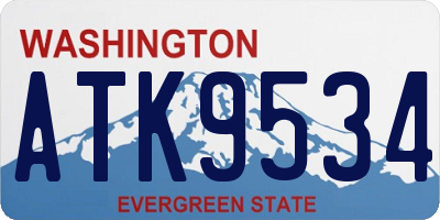 WA license plate ATK9534