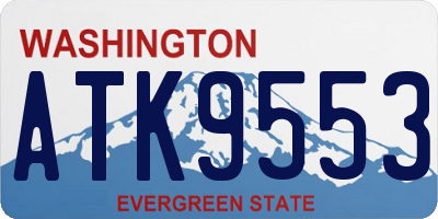 WA license plate ATK9553