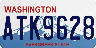 WA license plate ATK9628