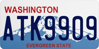 WA license plate ATK9909