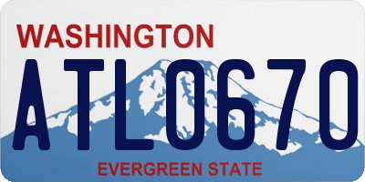 WA license plate ATL0670
