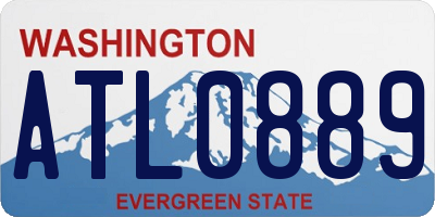 WA license plate ATL0889