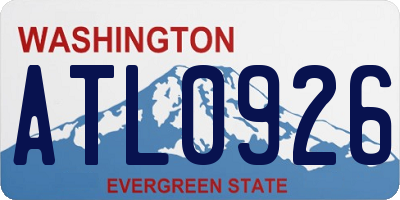 WA license plate ATL0926