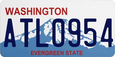 WA license plate ATL0954