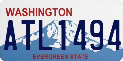 WA license plate ATL1494