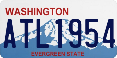 WA license plate ATL1954