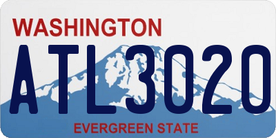 WA license plate ATL3020