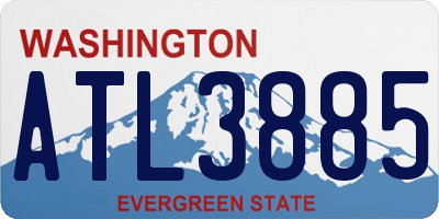 WA license plate ATL3885