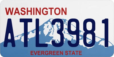 WA license plate ATL3981