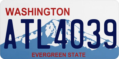 WA license plate ATL4039
