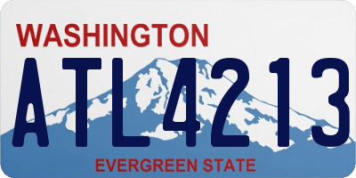 WA license plate ATL4213