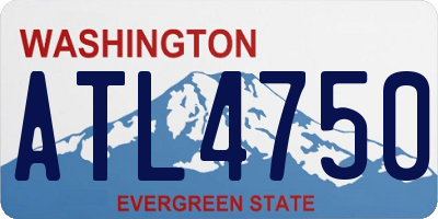 WA license plate ATL4750