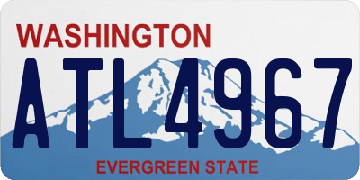 WA license plate ATL4967