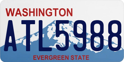 WA license plate ATL5988