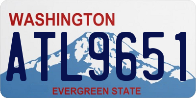 WA license plate ATL9651