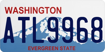 WA license plate ATL9968