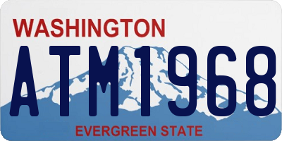 WA license plate ATM1968
