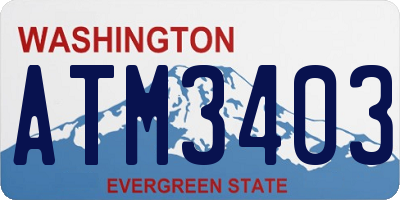 WA license plate ATM3403