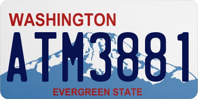 WA license plate ATM3881