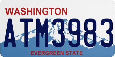 WA license plate ATM3983