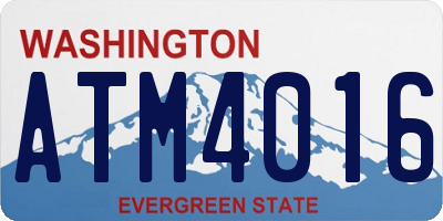 WA license plate ATM4016
