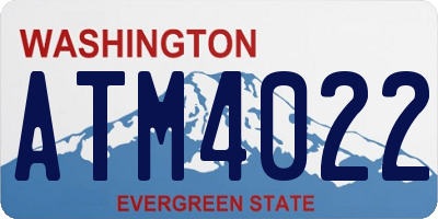 WA license plate ATM4022