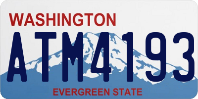 WA license plate ATM4193