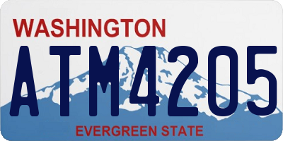 WA license plate ATM4205