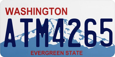 WA license plate ATM4265