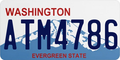 WA license plate ATM4786