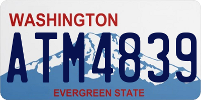 WA license plate ATM4839
