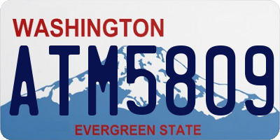 WA license plate ATM5809