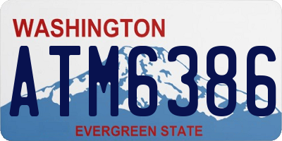 WA license plate ATM6386