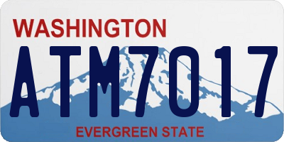 WA license plate ATM7017