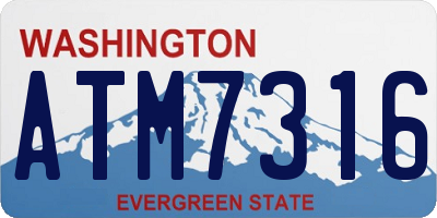 WA license plate ATM7316